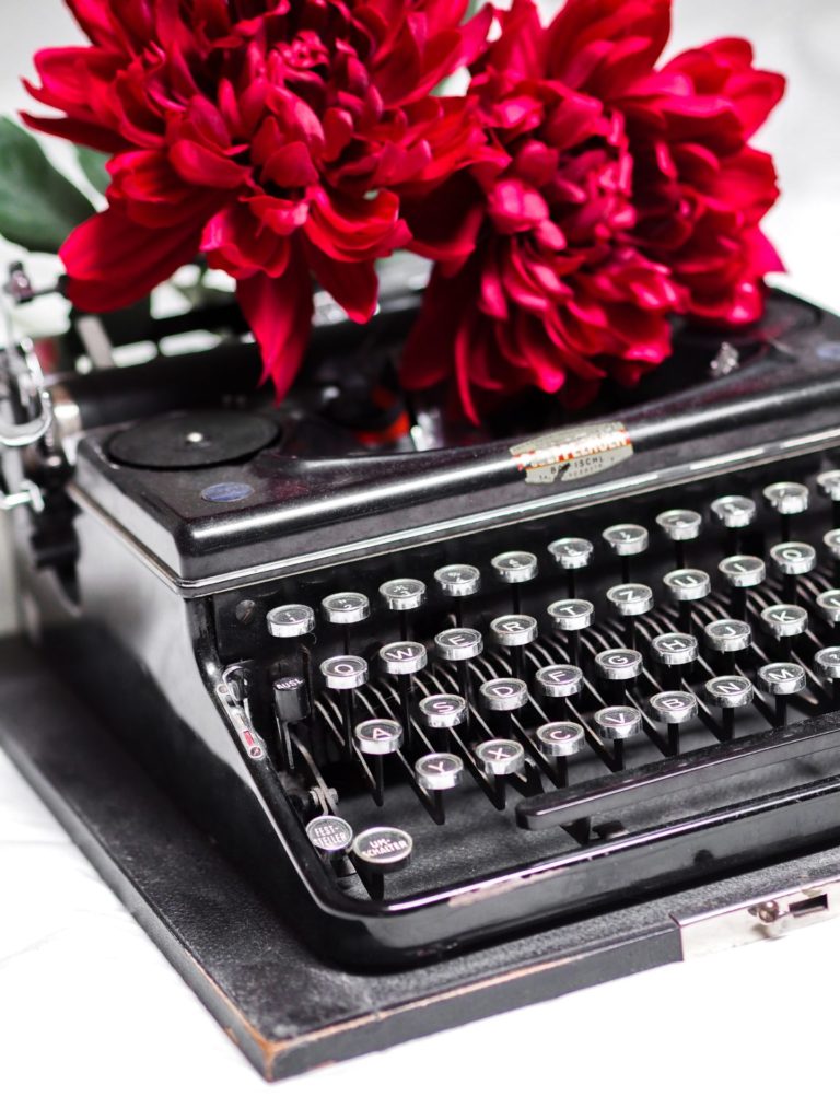 Typewriter with Flowers